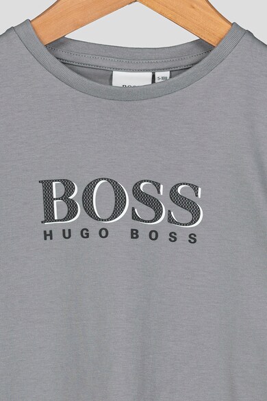 Boss Hugo Boss Bluza cu decolteu la baza gatului si imprimeu logo Baieti