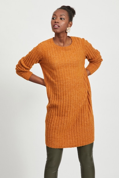 Vila Rochie tip pulover din amestec de lana alpaca si lana cu striatii Femei