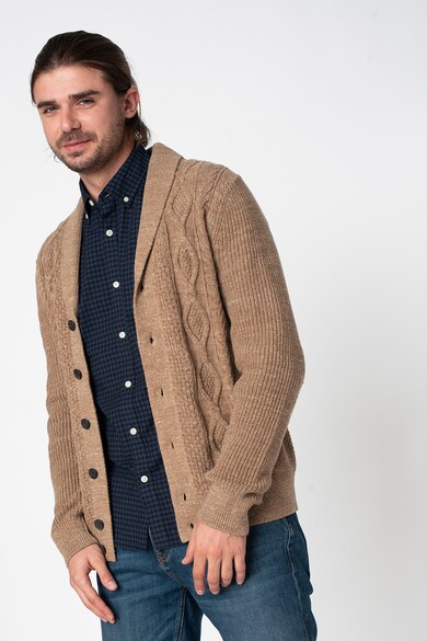 GAP Cardigan din bumbac cu model torsade Barbati