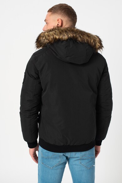 Jack & Jones Geaca bomber cu gluga si garnitura de blana ecologica Sky Barbati