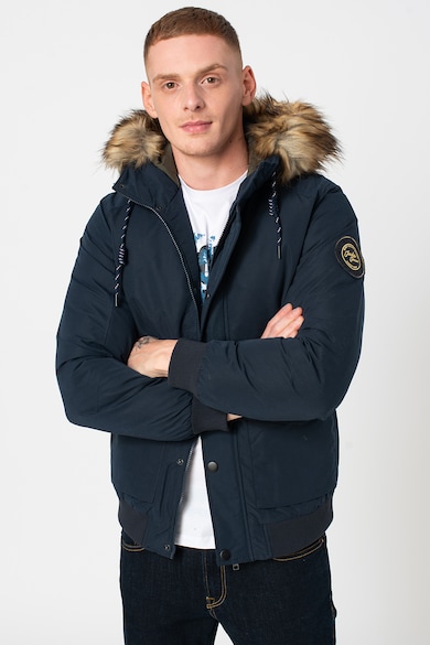 Jack & Jones Geaca bomber cu gluga si garnitura de blana ecologica Sky Barbati