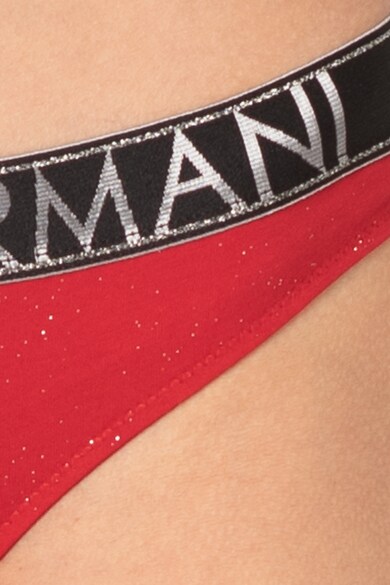 Emporio Armani Underwear Chiloti tanga cu banda logo metalizata in talie Femei