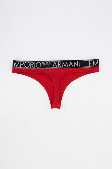 Emporio Armani Underwear Chiloti tanga cu banda logo metalizata in talie Femei