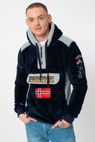 Geographical Norway Gymclass kapucnis cipzáros pulóver logóval férfi