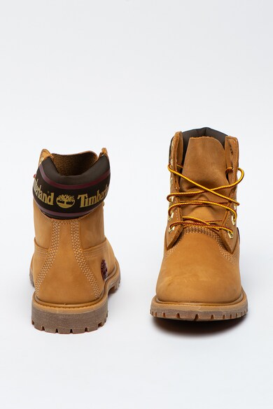 Timberland Cizme impermeabile din piele nabuc cu garnituri din material textil 6In Premium Femei