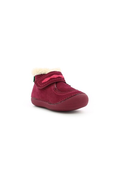 Kickers kids Ghete de piele intoarsa cu captuseala din material teddy Fete