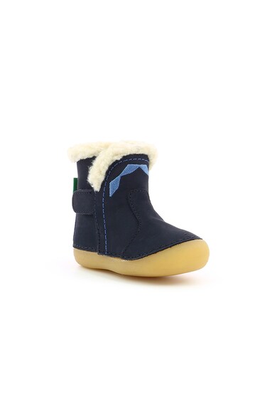 Kickers kids Botosei de piele intoarsa, cu velcro Fete