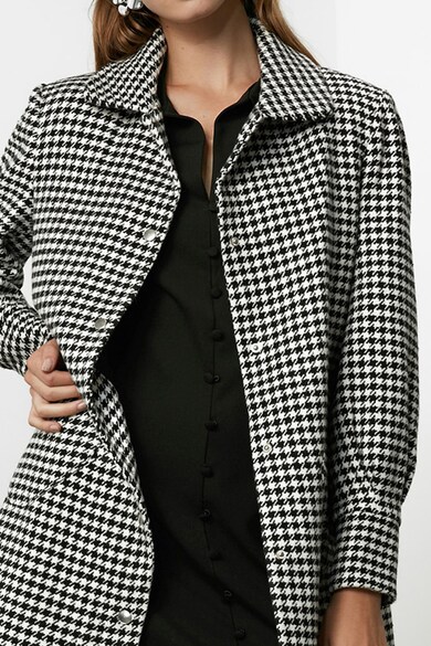 Trendyol Haina scurta subtire cu model houndstooth Femei