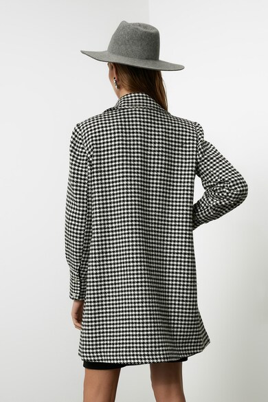 Trendyol Haina scurta subtire cu model houndstooth Femei