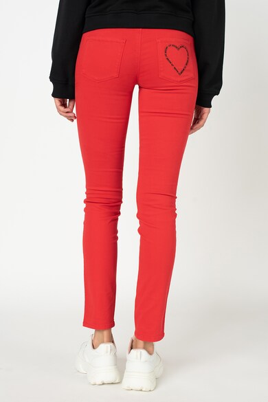 Love Moschino Blugi slim fit cu aplicatie din strasuri Femei