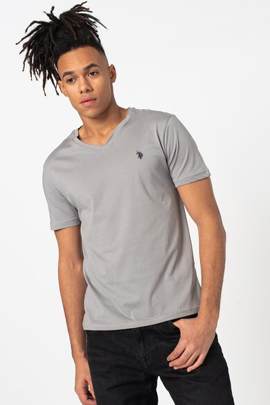 U.S. Polo Assn. Tricou slim fit cu decolteu in V Barbati