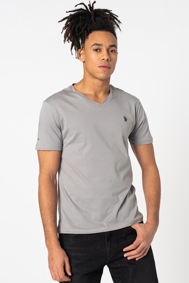 U.S. Polo Assn. Tricou slim fit cu decolteu in V Barbati