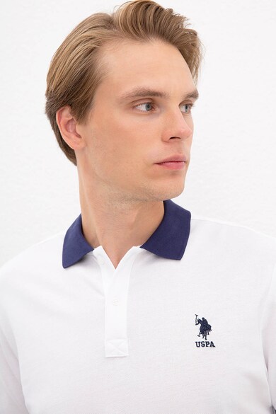 U.S. Polo Assn. Tricou polo din pique cu detalii contrastante Barbati