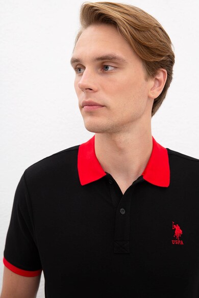 U.S. Polo Assn. Tricou polo din pique cu detalii contrastante Barbati