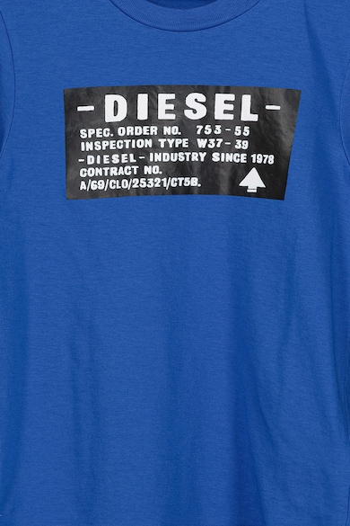 Diesel Tricou cu decolteu la baza gatului si logo Fete