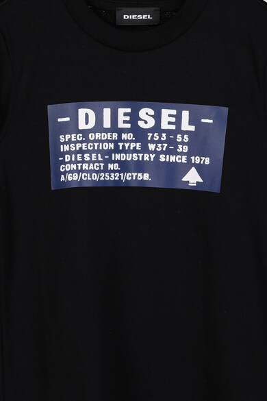 Diesel Tricou cu decolteu la baza gatului si imprimeu logo Fete