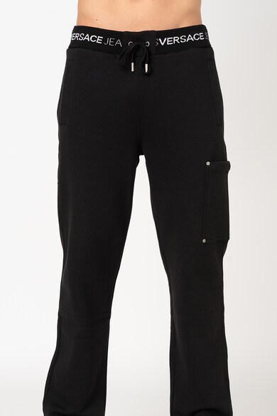 Versace Jeans Pantaloni sport cu croiala dreapta si banda logo elastica Barbati