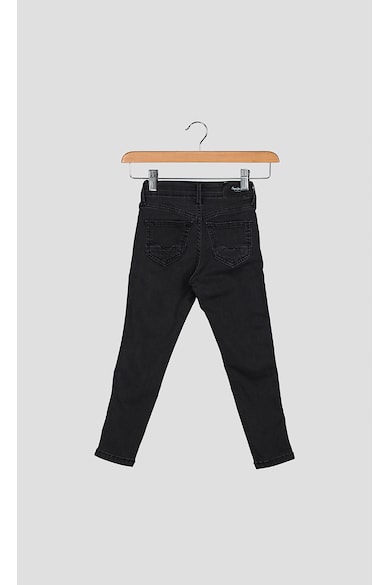 Pepe Jeans London Blugi skinny cu insertii stralucitoare in partile laterale Fete