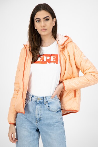 Pepe Jeans London Geaca cu gluga si buzunare laterale Femei