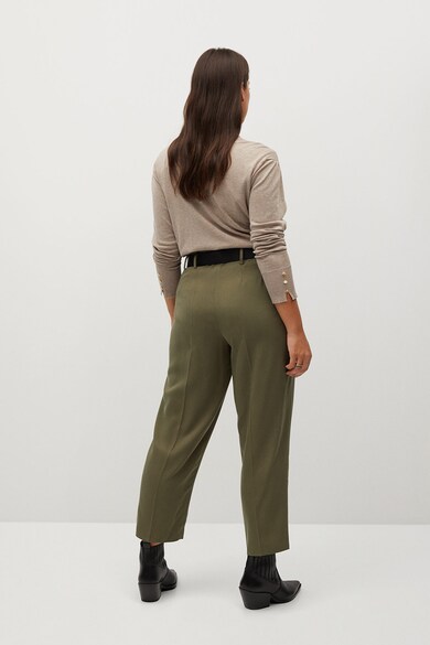 VIOLETA BY MANGO Pantaloni crop conici cu o curea Fast Femei