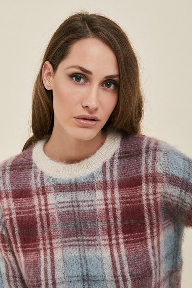 Stefanel Pulover din amestec de lana si mohair cu model in carouri Femei