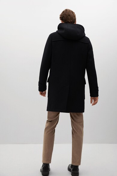 Mango Faro gyapjútartalmú kapucnis kabát férfi