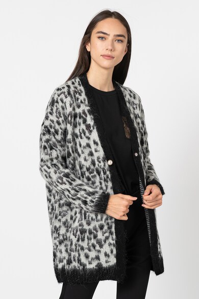 Liu Jo Cardigan din amestec de lana alpaca cu animal print Femei