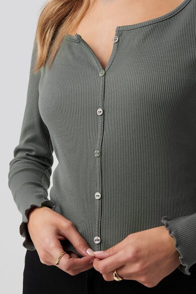 NA-KD Bluza din amestec de bumbac organic cu nasturi decorativi Femei