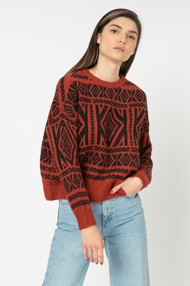 Only Geometrikus mintájú gyapjútartalmú pulóver női