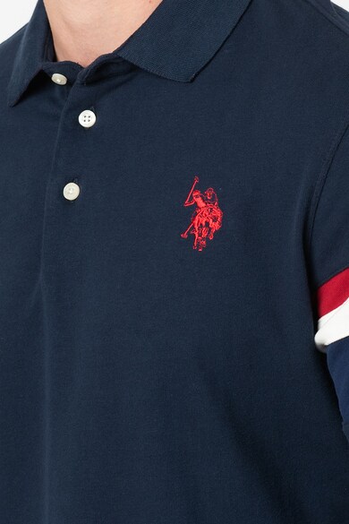 U.S. Polo Assn. Bluza polo cu detaliu in dungi Kasper Barbati