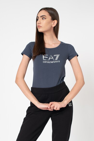 EA7 Tricou cu decolteu rotund si logo Femei