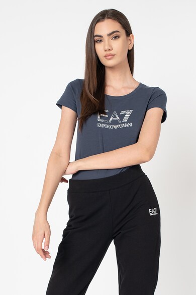 EA7 Tricou cu decolteu rotund si logo Femei