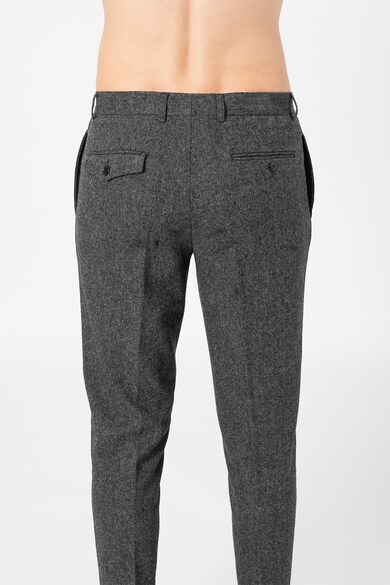 Selected Homme Pantaloni crop conici din amestec de lana Barbati