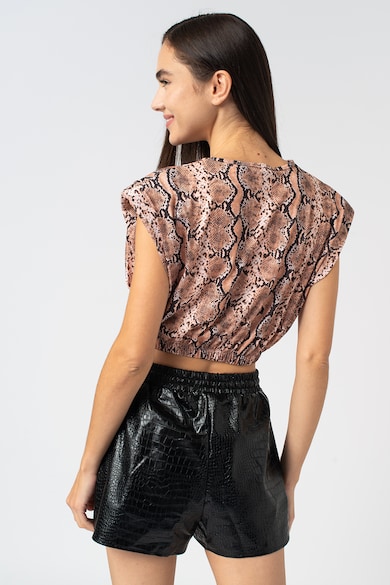 Missguided Kígyóbőr mintás crop felső női