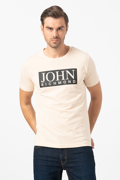 John Richmond Tricou cu decolteu la baza gatului si imprimeu logo Gasher Barbati