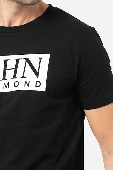 John Richmond Tricou cu decolteu la baza gatului si imprimeu logo Gasher Barbati