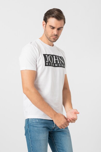 John Richmond Tricou cu decolteu la baza gatului si imprimeu logo Gasher Barbati