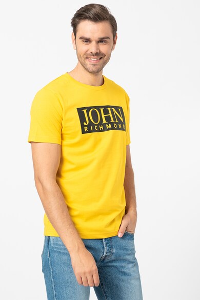 John Richmond Tricou cu decolteu la baza gatului si imprimeu logo Gasher Barbati