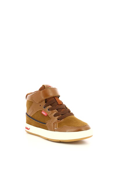 Kickers kids Pantofi sport mid-high din piele intoarsa si piele ecologica Gready Fete