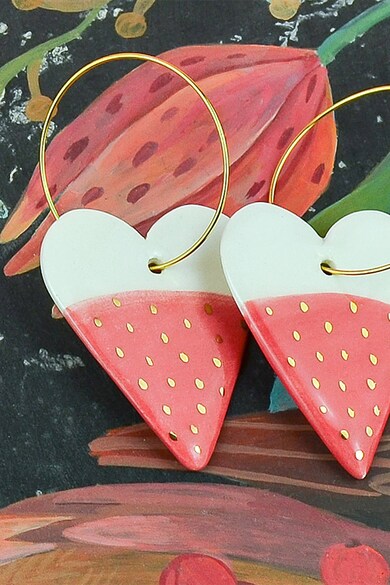 Gruni Висящи обеци с дизайн на ягода Жени