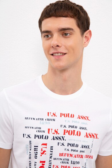 U.S. Polo Assn. Tricou de bumbac cu imprimeu text Barbati