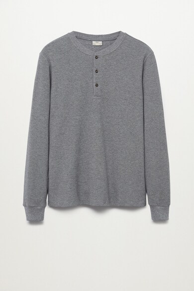 Mango Bluza cu guler Henley Oliver Barbati