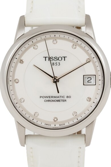 Tissot Powermatic 80 bőrszíjas automata karóra gyöngyházfényű számlappal női