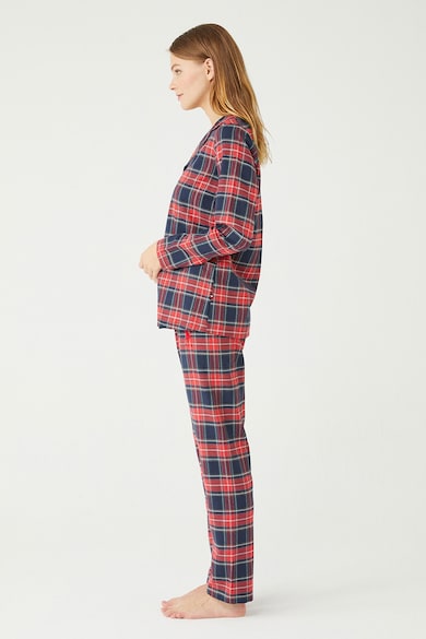 U.S. Polo Assn. Kockás pizsama hajtókás gallérral női