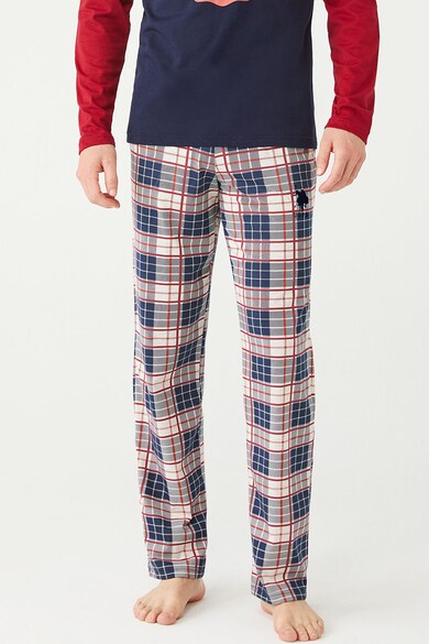 U.S. Polo Assn. Pizsama logós és kockás mintával férfi