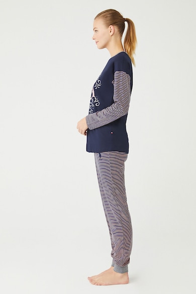 U.S. Polo Assn. Pijama cu model in dungi si logo Femei