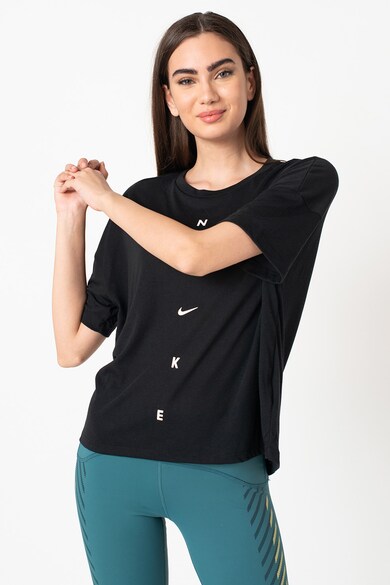 Nike Tricou crop cu Dri-Fit, supradimensionat, pentru fitness Femei