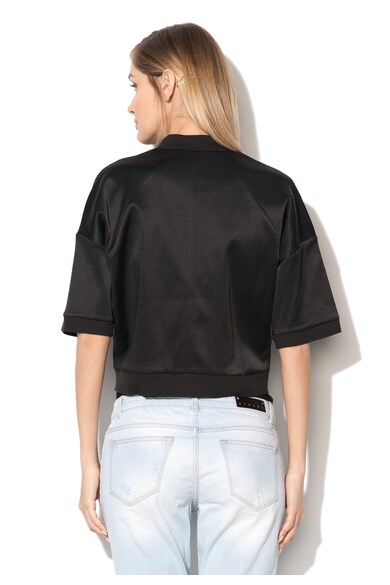 Sisley Jacheta bomber crop neagra Femei