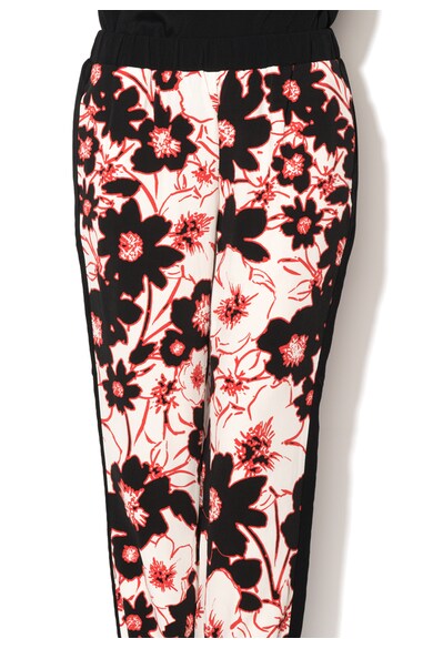 Sisley Pantaloni negru cu alb cu imprimeu floral Femei