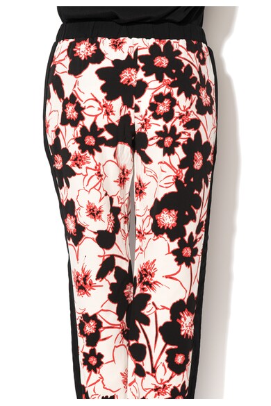 Sisley Pantaloni negru cu alb cu imprimeu floral Femei